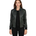 Westa A-2 Green Leather Bomber Jacket