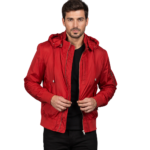 Hanklin Ma-1 Red Hooded Bomber Jacket