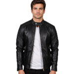 Fernando Quilted Black Leather Biker Jacket