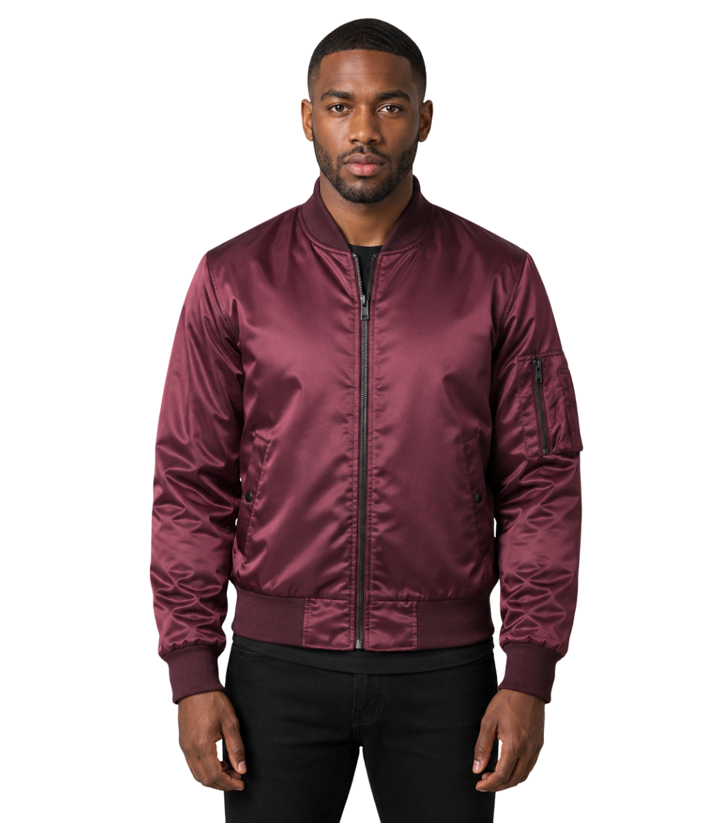 1 Quinton MA-1 Maroon Bomber Jacket - Image 1