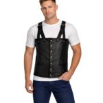 Tupac Suspender Leather Vest