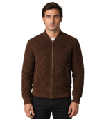 Men's Mocha Suede Bomber Jacket – Halvor