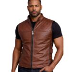 Vanguard Men’s Leather Vest – Brown Leather Vest