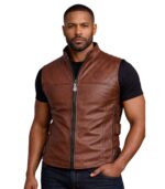 Men's Brown Leather Vest – Vilhelm