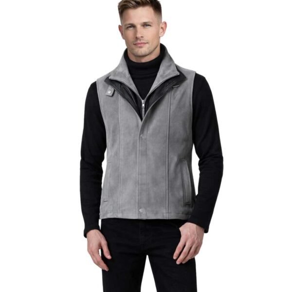 Men's Grey Suede Vest - Erlend