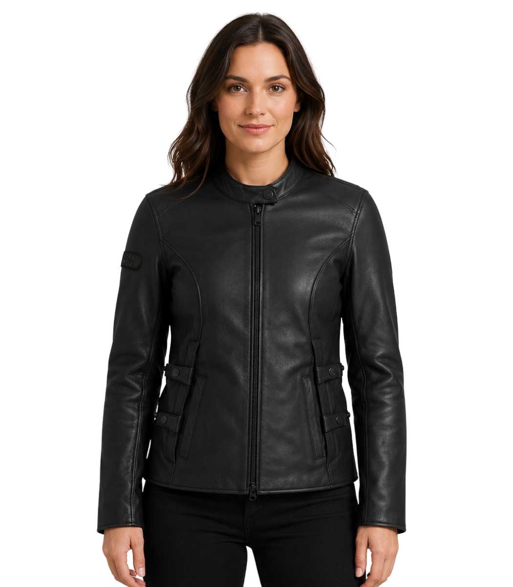 1 Women's Paradigm Triple-Vent System 2.0 Black Beauty Leather Riding Jacket – Freydis - Image 1