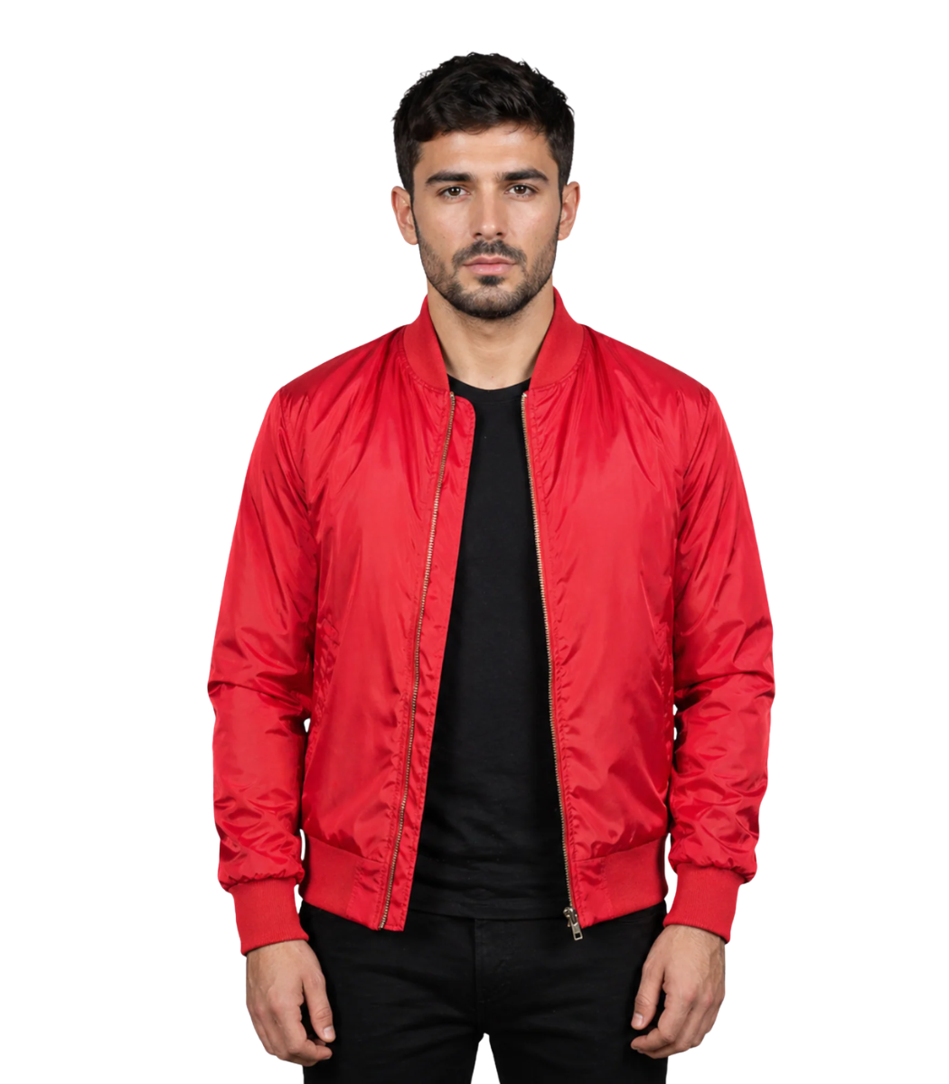 1 Zack Red Bomber Jacket - Image 1