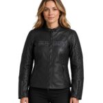 Women’s Willie G Skull Graphic Leather Riding Jacket