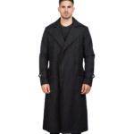 Detective Black Wool Coat
