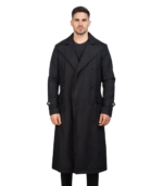 Detective Black Wool Coat