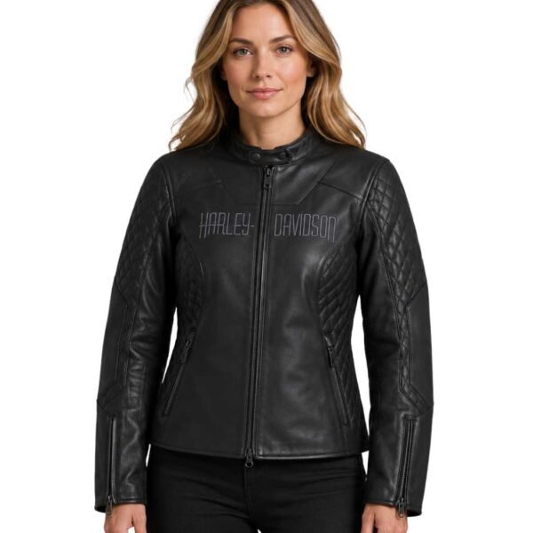 Women's Skull-Graphic Leather Riding Jacket - Mette