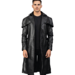 Deux Black Leather Duster