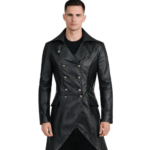Double Breasted Gothic Raven Black Coat
