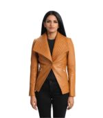 Lee Tan Brown Leather Blazer