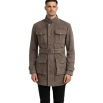Everett Grey Suede Field Coat