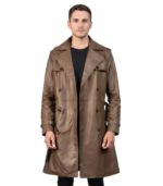Brown Leather Duster Coat – Belted Coat