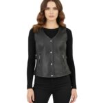 Black Fringed Leather Vest