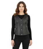 Black Fringed Leather Vest