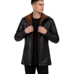 Connor Black Leather Coat
