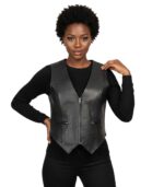 Women's Braided Leather Motorcycle Biker Vest – Inga