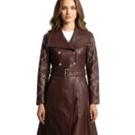 Missoni Maroon Leather Trench Coat