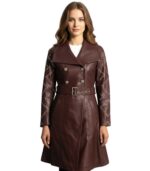 Missoni Maroon Leather Trench Coat