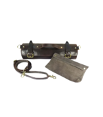 Leather Knife Roll Dark Brown