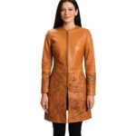 Sandy Tan Dye Leather Coat