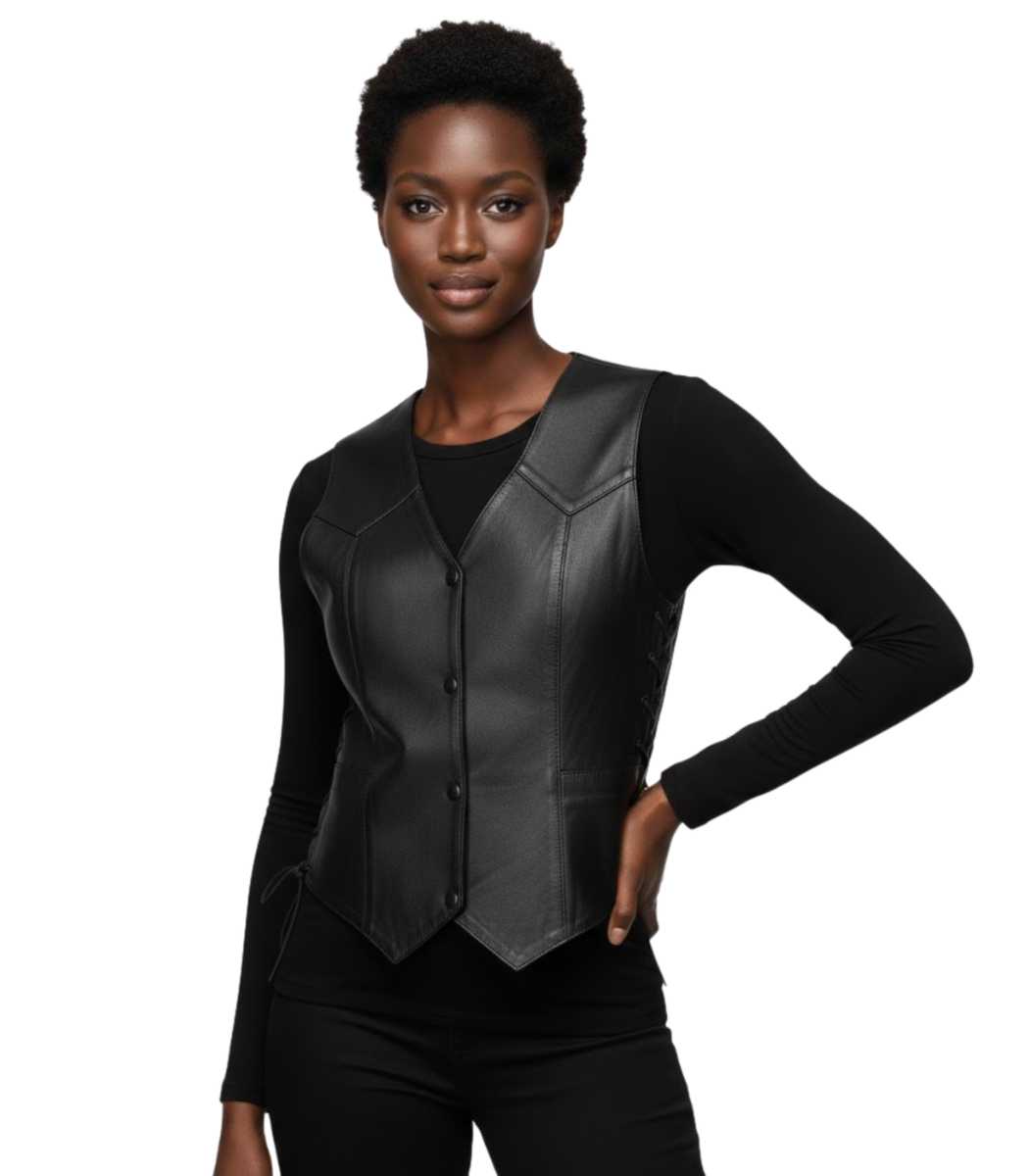 1 Lightweight Side Lace Four Snap Vest - Image 1