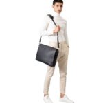 The Carismatico Black Leather Messenger Bag