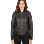 Ava Ma-1 Brown Leather Bomber Jacket