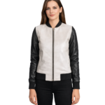 Cole Silver Leather Bomber Jacket