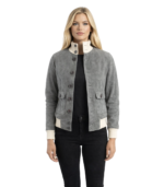 Sasha A1 Grey Suede Bomber Jacket