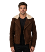 Furton Mocha Suede Biker Jacket