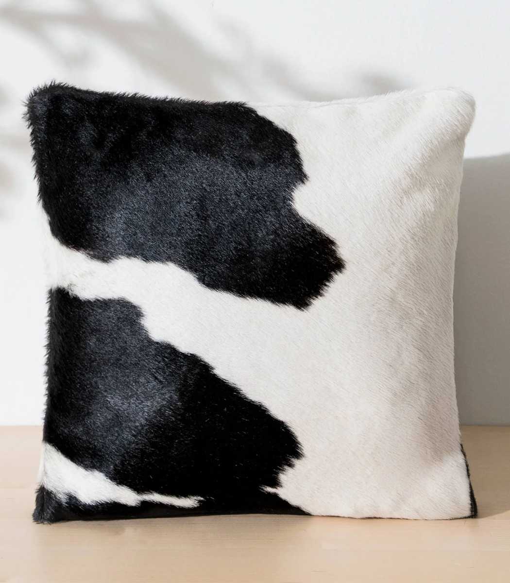 1 Black and White Cowhide Pillow - Image 1