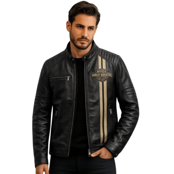 Men's Triple-Vent Passing-Link II Leather Jacket - Eldar