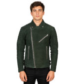 Armand Green Suede Biker Jacket