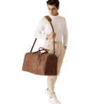 The Darrio Vintage Tan Brown Leather Duffle Bag