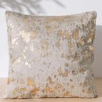 Metallic Gold Cowhide Pillow