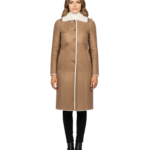 Alina Shearling Brown Leather Coat