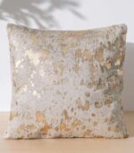 Metallic Gold Cowhide Pillow