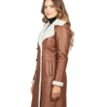 Amie Brown Double Breasted Shearling Coat