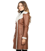 Amie Brown Double Breasted Shearling Coat