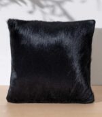Solid Black Cowhide Pillow
