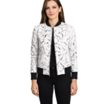 Donna Blake White Leather Bomber Jacket