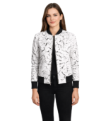 Women's White Leather Bomber Jacket – Maren