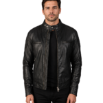 Gatsby Black Leather Biker Jacket