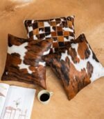 Tricolor Cowhide Pillow Set of 3