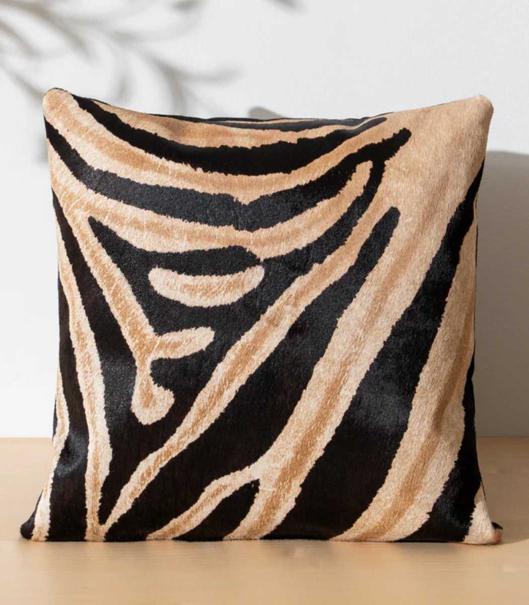 1 Zebra Safari Cowhide Pillow - Image 1