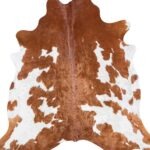 Brazilian Brown and White Cowhide Rug Size 6'9 L x 6'9 W 6970